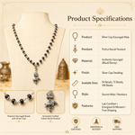 Silver Cap Karungali Mala with Trishul Nandi Pendant