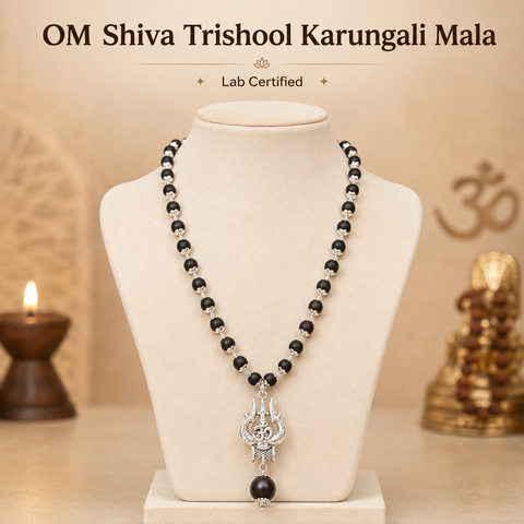 OM Shiva Trishool Karungali Mala
