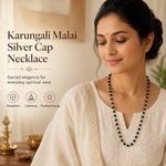 Karungali Malai Silver Cap Necklace with Govt. Certified