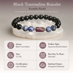 Black Tourmaline Bracelet (Kumbh Rashi) Aquarius