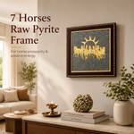 7 Horses Raw Pyrite Frame for Vastu & Prosperity