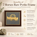 7 Horses Raw Pyrite Frame for Vastu & Prosperity