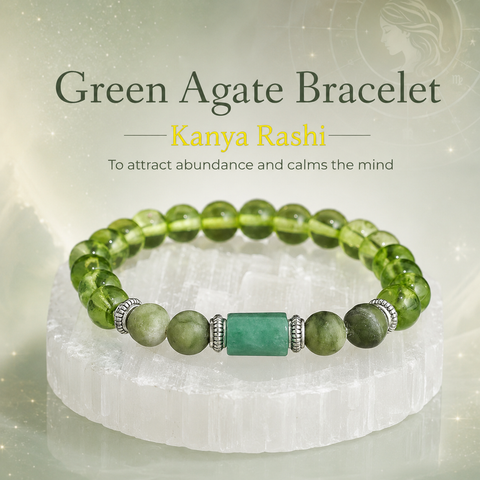 Green Agate Stone Bracelet (Kanya Rashi) Virgo