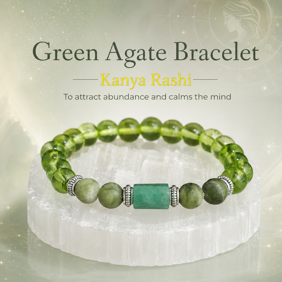 Green Agate Stone Bracelet (Kanya Rashi) Virgo