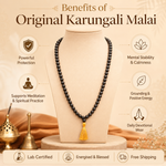 Original Karungali Malai 108-Beads Ebony Wood with Govt. Certified