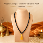Original Karungali Malai 108-Beads Ebony Wood with Govt. Certified