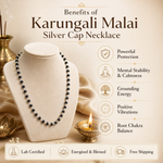 Karungali Malai Silver Cap Necklace with Govt. Certified