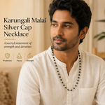 Karungali Malai Silver Cap Necklace with Govt. Certified